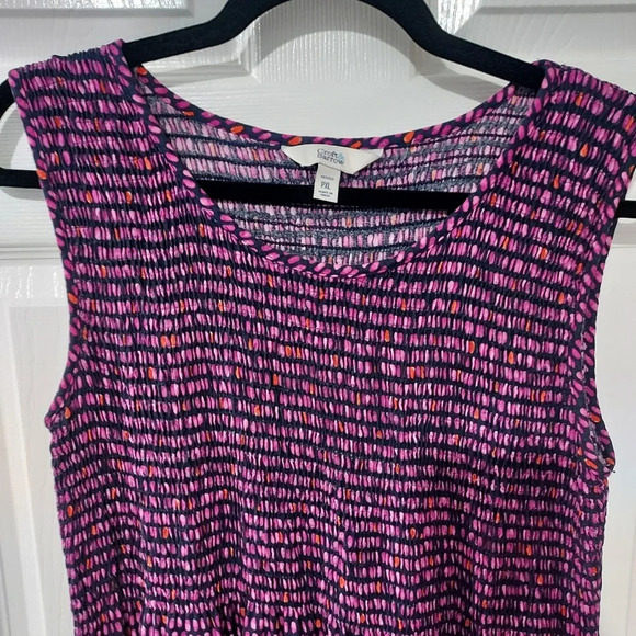 Kohl's Croft & Barrow Navy Color Dash Print Challis Midi Dress in PXL - Picture 5 of 9